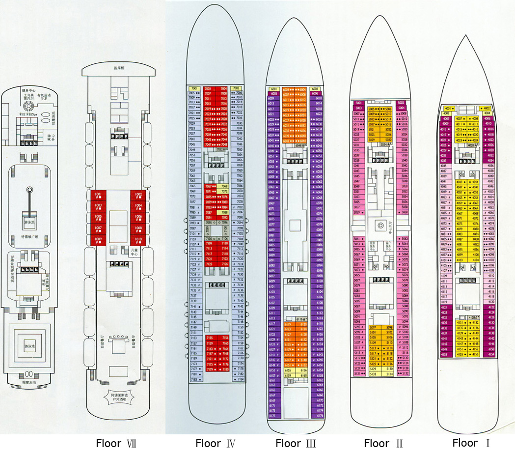 The Deck Plan of Costa Romantica Click to enlarge the image