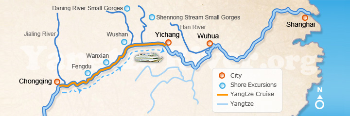 Map of Yangtze Rive